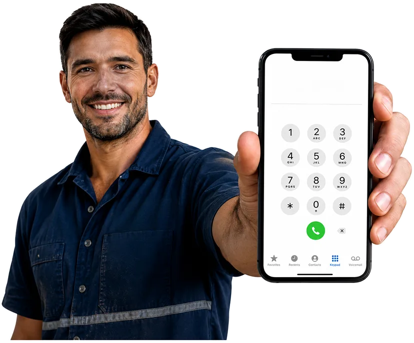 Plumber on the phone taking a Woronora Heights callout