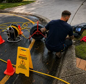 Burst drain pipe being repaired in Woronora Heights